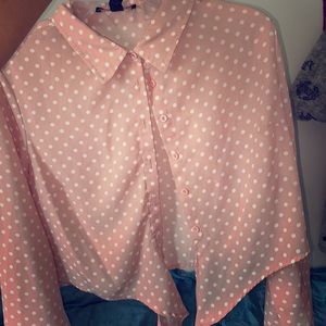 Pink Polka Dot Blouse